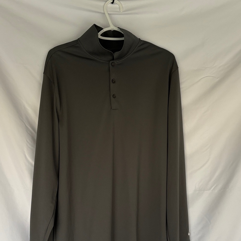 Nike Men's Charcoal Long Sleeve Polo Shirt